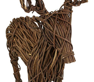 Dekoleidenschaft Deko-Figur Rentier, Rebenzweige auf Metall geflochten, 76 cm hoch, Adventsdeko, Weihnachts-Dekoration, Tierfigur, Winterdeko - 3
