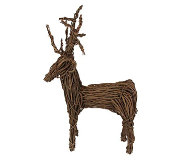 Dekoleidenschaft Deko-Figur Rentier, Rebenzweige auf Metall geflochten, 76 cm hoch, Adventsdeko, Weihnachts-Dekoration, Tierfigur, Winterdeko - 5
