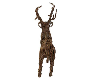 Dekoleidenschaft Deko-Figur Rentier, Rebenzweige auf Metall geflochten, 76 cm hoch, Adventsdeko, Weihnachts-Dekoration, Tierfigur, Winterdeko - 6