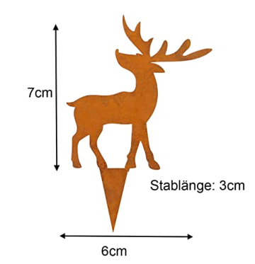 Gartenstecker Elch und Tanne 4er Set zum Stecken - 6