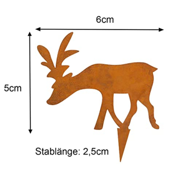Gartenstecker Elch und Tanne 4er Set zum Stecken - 7