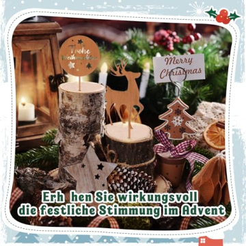 Gulfmew 11er Set Garten Roststecker Metall Adventskranz Rost Dekostecker Winterwald Rost Gartendeko Stecker Rostoptik Gartenstecker Garten Metallstecker zum Advent Weihnachten Dekoration - 6