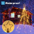 Joomer Christbaumbeleuchtung mit Ring und Sterne, 2,1M x10 Girlanden 450 LED Weihnachtsbaum Lichterkette Außen mit Fernbedienung, 8 modi Dimmbar Warmweiß Weihnachtsbeleuchtung für Rasen Garten - 4