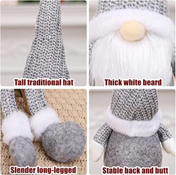 KAHEIGN 3Pcs Weihnachtswichtel Schwedische Weihnachten Deko Wichtel, Weihnachtsdeko Wichtel Figuren Skandinavische Weihnachtselfe Elfenfiguren für Familie Weihnachten Dekoration - 2