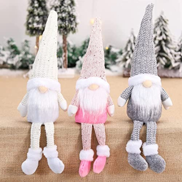 KAHEIGN 3Pcs Weihnachtswichtel Schwedische Weihnachten Deko Wichtel, Weihnachtsdeko Wichtel Figuren Skandinavische Weihnachtselfe Elfenfiguren für Familie Weihnachten Dekoration - 5