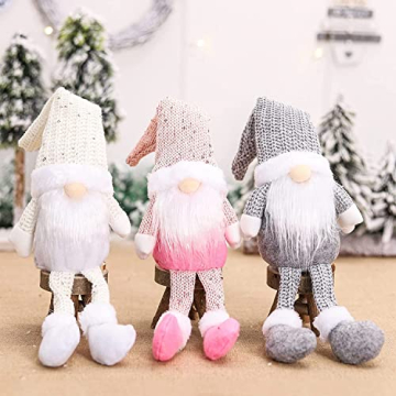 KAHEIGN 3Pcs Weihnachtswichtel Schwedische Weihnachten Deko Wichtel, Weihnachtsdeko Wichtel Figuren Skandinavische Weihnachtselfe Elfenfiguren für Familie Weihnachten Dekoration - 6