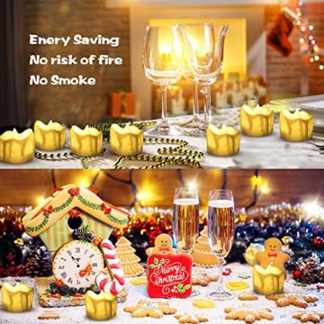 LED Teelichter,12er Set LED Teelichter mit Timer Flammenlose LED Kerzen Batteriebetriebener, echte Flammeneffekt, flackernde LED Tee Lichter,6 Stunden an und 18 Stunden aus für Weihnachten,Party - 6