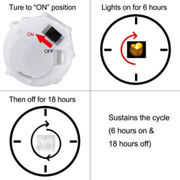 LED Teelichter,12er Set LED Teelichter mit Timer Flammenlose LED Kerzen Batteriebetriebener, echte Flammeneffekt, flackernde LED Tee Lichter,6 Stunden an und 18 Stunden aus für Weihnachten,Party - 7