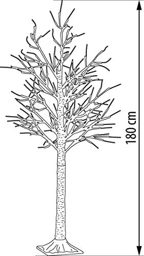 Northpoint LED Lichtbaum Baum Weihnachtsdeko Indoor & Outdoor | Birkenoptik | 180cm | 200 warmweiße LEDs | inkl. Timer - 2