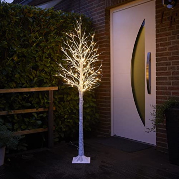 Northpoint LED Lichtbaum Baum Weihnachtsdeko Indoor & Outdoor | Birkenoptik | 180cm | 200 warmweiße LEDs | inkl. Timer - 5