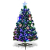 RELAX4LIFE Künstlicher Weihnachtsbaum, Christbaum mit LEDs & Schneeflocke & Sternspitze, Kunstbaum Farbiger Glasfaser-Farbwechsler, Tannenbaum für Büro & Geschäften & Zuhause, PVC, grün (90 cm) - 1