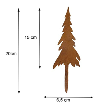 Storm's Gartenzaubereien Gartenstecker Hirsch mit Tannen 4er Set - Weihnachtsdeko in Rostoptik zum Stecken - 4