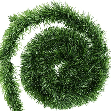 Tannengirlande Weihnachtsgirlande Kunststoff Grün für Außen und Treppe, Weihnachtsdeko Girlande Weihnachten - 5m - 1