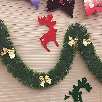 Tannengirlande Weihnachtsgirlande Kunststoff Grün für Außen und Treppe, Weihnachtsdeko Girlande Weihnachten - 5m - 5