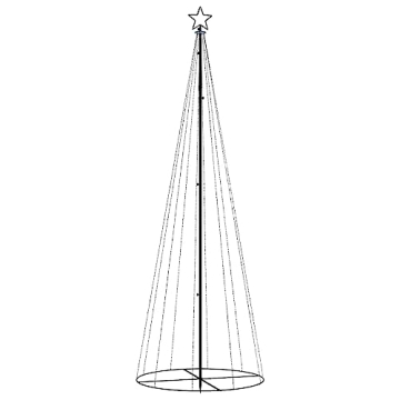 vidaXL LED Weihnachtsbaum Kegelform Tannenbaum Lichterbaum Weihnachtsdeko Stern Beleuchtung Außen Beleuchtet Lichterkette Warmweiß 310 LEDs 100x300cm - 4