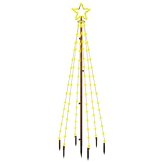 vidaXL LED Weihnachtsbaum mit Erdnägeln Lichterbaum Weihnachtsdeko Stern Beleuchtung Außen Beleuchtet Lichterkette Warmweiß 108 LEDs 180cm - 1