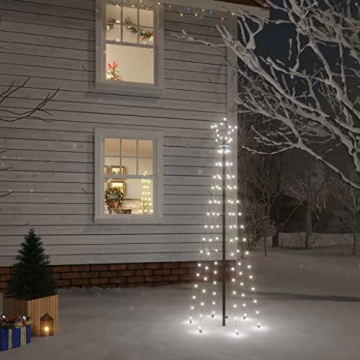 vidaXL LED Weihnachtsbaum mit Erdnägeln Lichterbaum Weihnachtsdeko Stern Beleuchtung Außen Beleuchtet Lichterkette Warmweiß 108 LEDs 180cm - 5