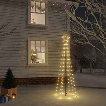 vidaXL LED Weihnachtsbaum mit Erdnägeln Lichterbaum Weihnachtsdeko Stern Beleuchtung Außen Beleuchtet Lichterkette Warmweiß 108 LEDs 180cm - 8