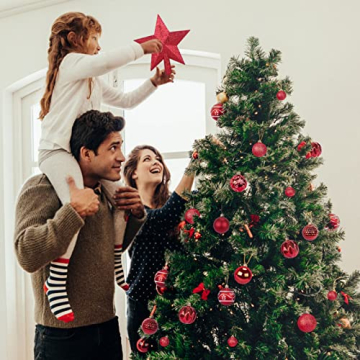 Weihnachtskugeln Kunststoff Christbaumkugeln Rot 101 Stück-Baumschmuck Weihnachten Weihnachtsbaumkugeln Christbaumkugeln Kunststoff - 7