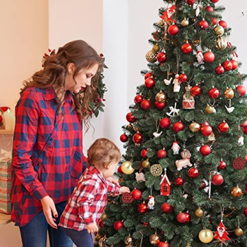 Weihnachtskugeln Rot Gold Weihnachtsbaumkugeln 100 Stück Christbaumkugeln Set Weihnachtskugeln Kunststoff für Weihnachtsdeko und Christbaumschmuck - 8