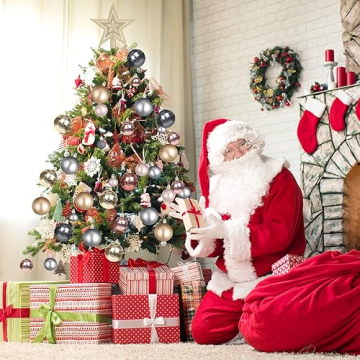 Weihnachtskugeln Weihnachtsbaumschmuck (101 Stücke) Weihnachtskugeln Kunststoff, Christbaumschmuck Weihnachtskugeln Set,Tannenbaumschmuck, Weihnachtskugeln Grau - 6