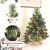 Yorbay Mini Weihnachtsbaum mit Beleuchtung LED und weißem Schnee, 40cm Tannenbaum mit Stern-Baumspitze und echtem Kiefernzapfen, für Weihnachten Dekoration, Advent - 4