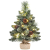 Yorbay Mini Weihnachtsbaum mit Beleuchtung LED und weißem Schnee, 40cm Tannenbaum mit Stern-Baumspitze und echtem Kiefernzapfen, für Weihnachten Dekoration, Advent - 1