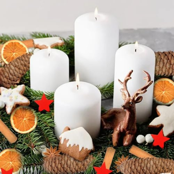 YUNSTK 67 Stück Weihnachtskranz Deko Potpourri Weihnachten, Weihnachtsdeko Adventskranz mit Tannenzapfen, Zimtstangen, Getrocknete Orangenscheiben, Sternanis, Juteschnur, Moos, und Pentagramm - 2